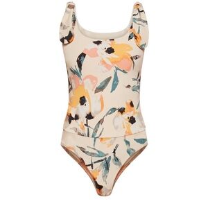 BCBGeneration Floral Bodysuit - Peach Cream Print